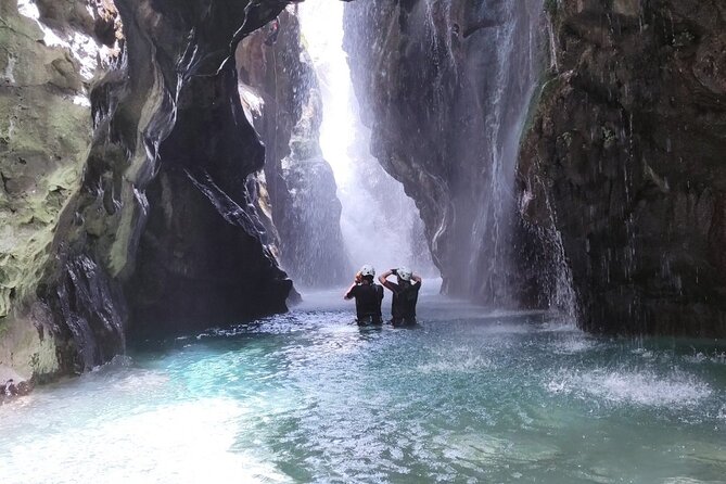 Canyoning in the water - Kourtaliotiko Gorge - The safety briefing and canyoning equipment
