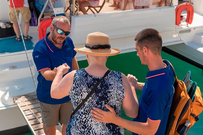 Chania: Afternoon Catamaran trip - Dinner, Drinks & Sunset - Leaving Kolymvari with snacks and a safety briefing