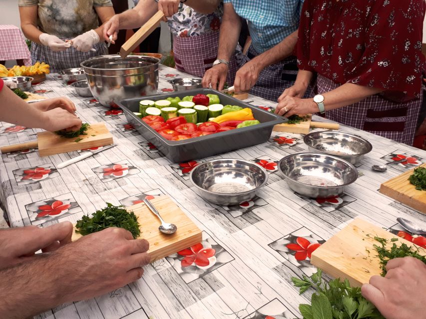 Chania: Authentic Cooking Class in the White Mountains - A garden lesson before the cooking begins