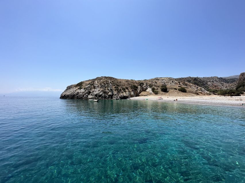 Chania: Menies Beach & Chironisia Bay Cruise with Snorkeling - Menies Beach, ancient Diktynna, and WWII remains