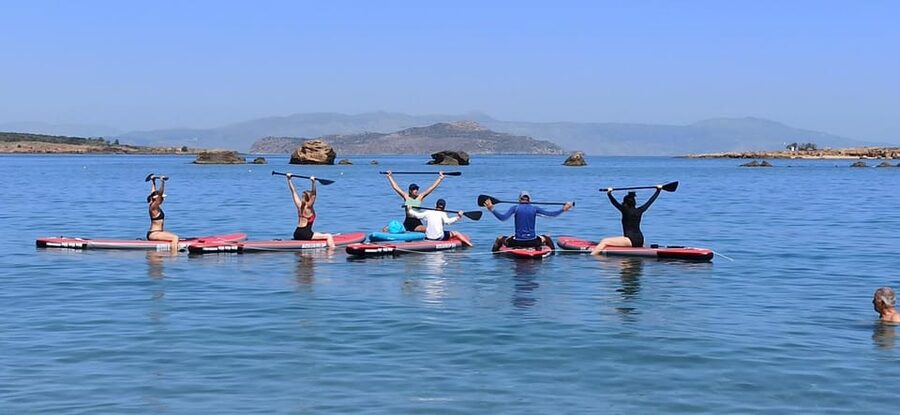 Chania: Morning or Sunset Stand-up Paddleboard Pilates - Morning Calm or Sunset Color