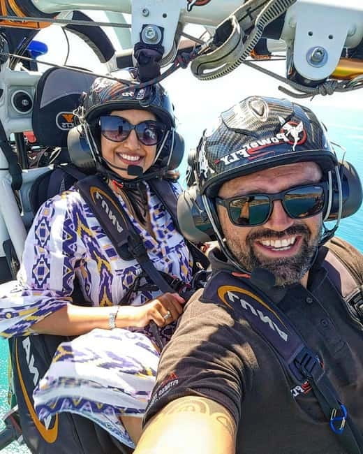 Chania: Paratriking Experience with a Professional Pilot - Looking down on Lake Kourna and the coast
