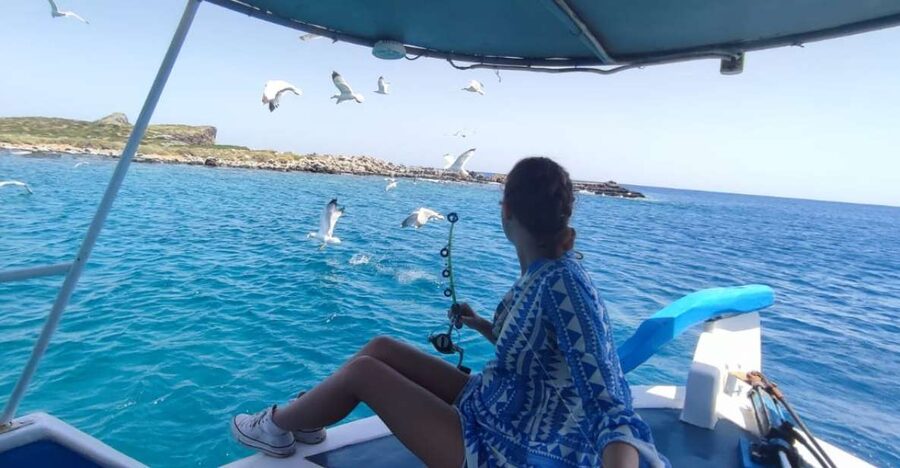 Crete: Fishing & Swimming Boat Cruise with Lunch & Drinks - Spinalonga views and quiet water for swimming