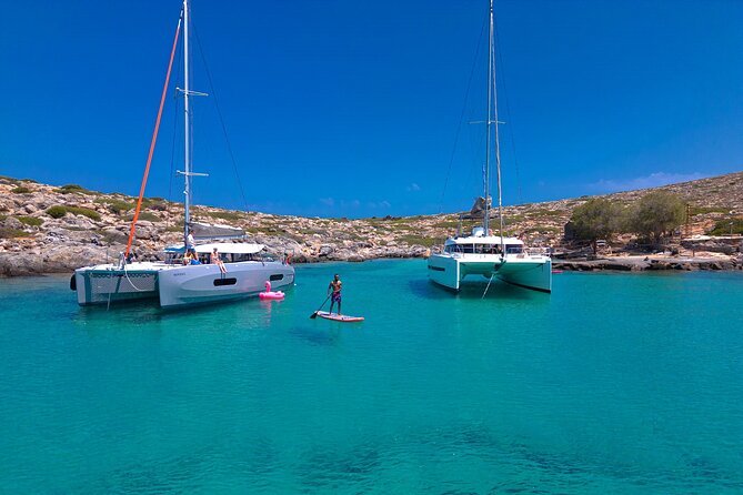 Dia Island Catamaran – Premium Lunch, Open Bar, Small Group - Lunch prepared while you swim