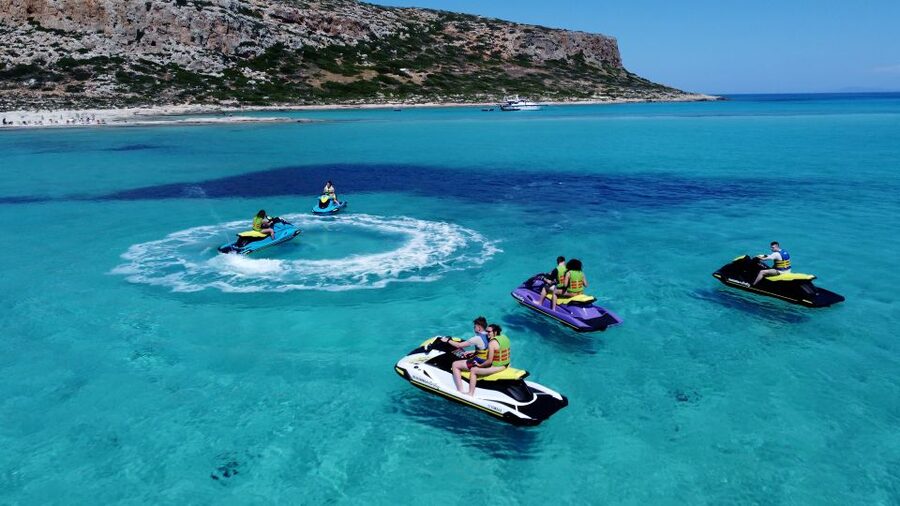 Falasarna: Jet Ski Safari to Balos Beach - A quick pass by Gramvousa and its shipwreck