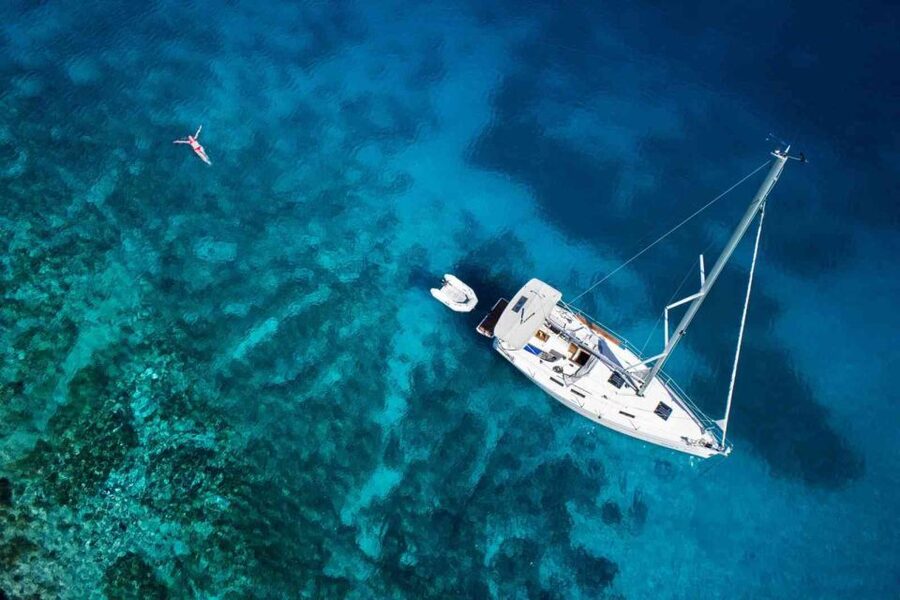 From Chania: Fully Private Sailing Cruise with Meal & Drinks - Ai Giannis Beach and the white chapel