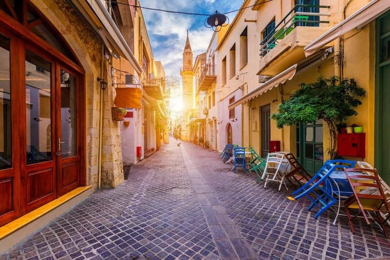 Heraklion Areas:Rethymno,Chania & Lake Kournas Full-Day Tour - Chania’s old harbor and market streets