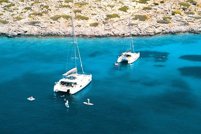 Heraklion: Catamaran Cruise to Dia with Sunset, Meal & Bar - Dia Island and the long swimming stop