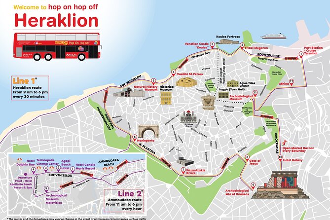 Hop-On Hop-Off Sightseeing Bus Tour in Heraklion - Audio commentary, maps, and bus comfort