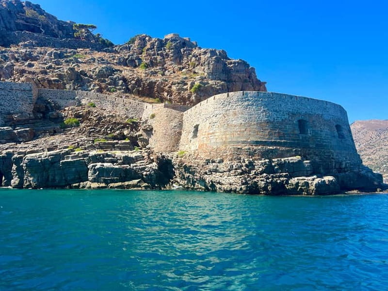 Island Spinalonga, Milatos Cave, Speedboat, OliveTasting - The view toward Elounda and the Gulf of Mirabello