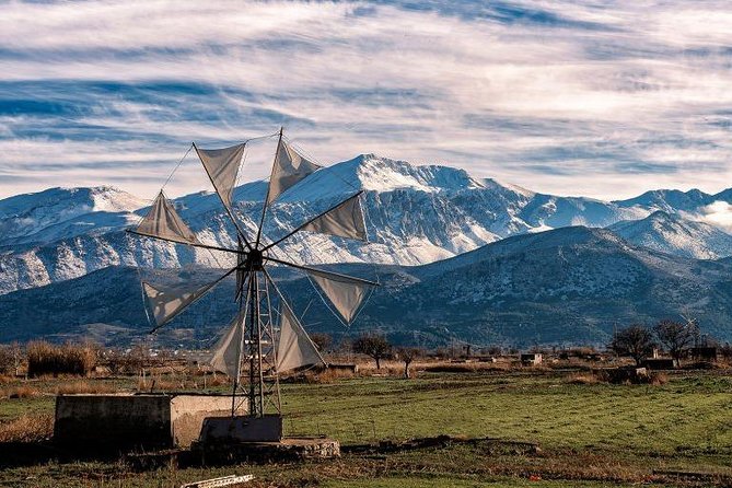 Knossos Palace and Plateau of Lassithi from Heraklion Region - The Lassithi Plateau and its white-sailed windmills