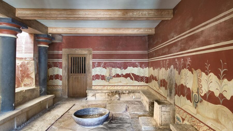 Knossos Palace & Heraklion City Tour From Heraklion - Knossos first, with the Minotaur in the background