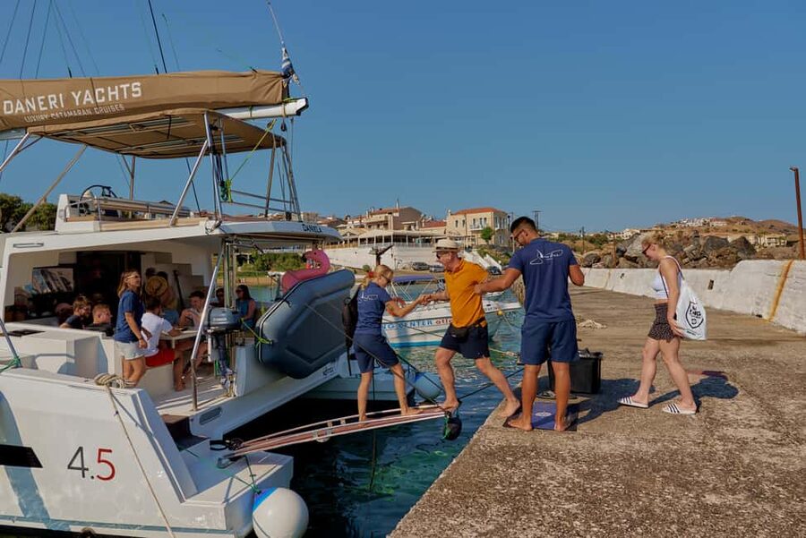 Panormo: Sunset All-Inclusive Catamaran Cruise with Snacks - The First 15 Minutes: Prosecco, Snacks, and a Safety Briefing