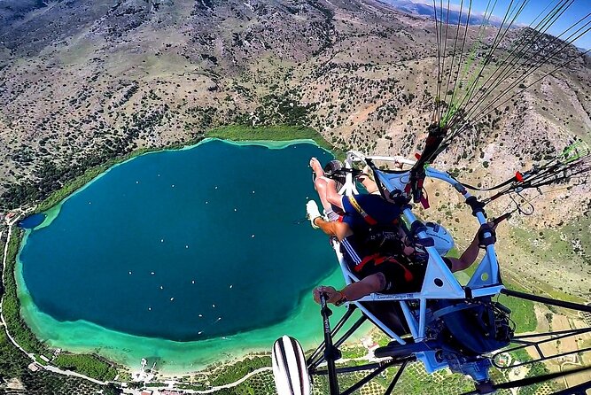 Paragliding Tours in Crete - Flying above Crete in a chair, not a harness