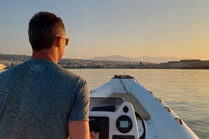 Private RIB Boat Tour to the Secret Beach from Rethymno - Returning past Fortezza and the Rethymno waterfront