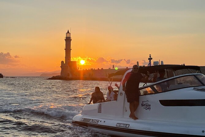 Private Sunset boat trip in Chania, Crete (price is per group) - Wine, cheese, and fruit from Crete