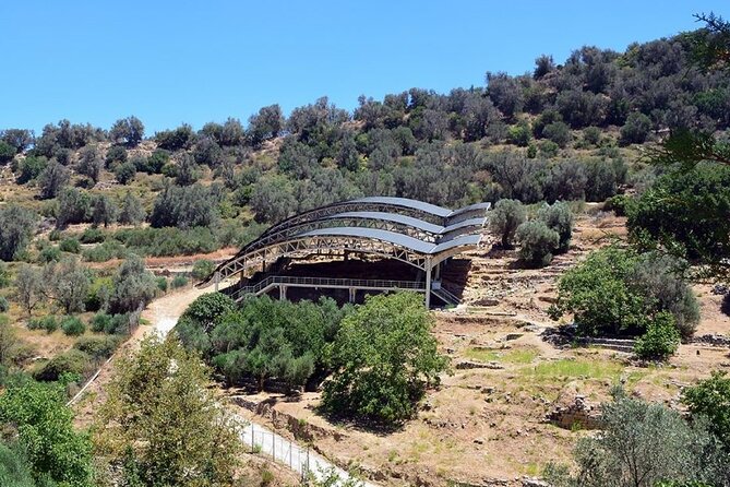 Rethymno: Arkadi Monastery, Margarites Village & Melidoni Cave. - Eleutherna from the road, not from the ruins