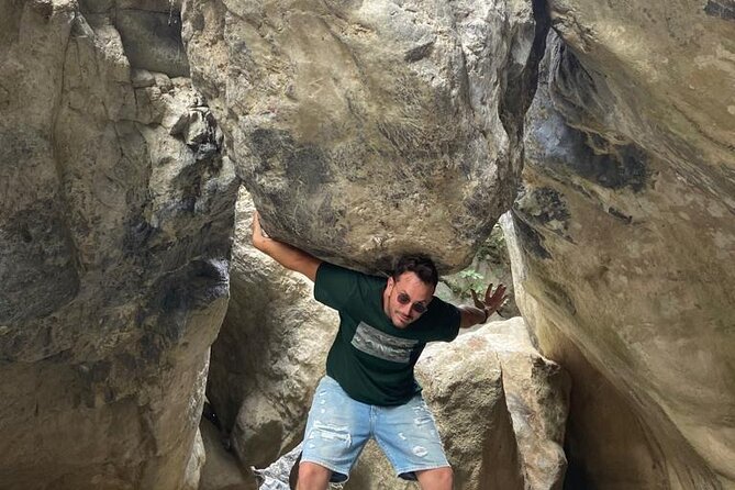 Sarakina Gorge hiking & swim Adventure - Jeep Safari South Crete - Mirabello Gulf from above